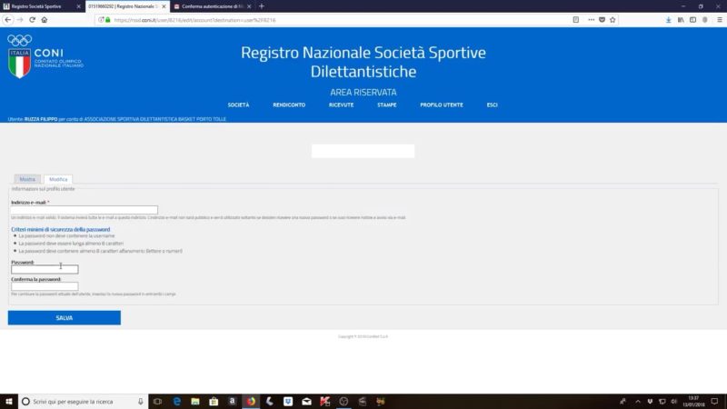 Tutorial Registro CONI 2018