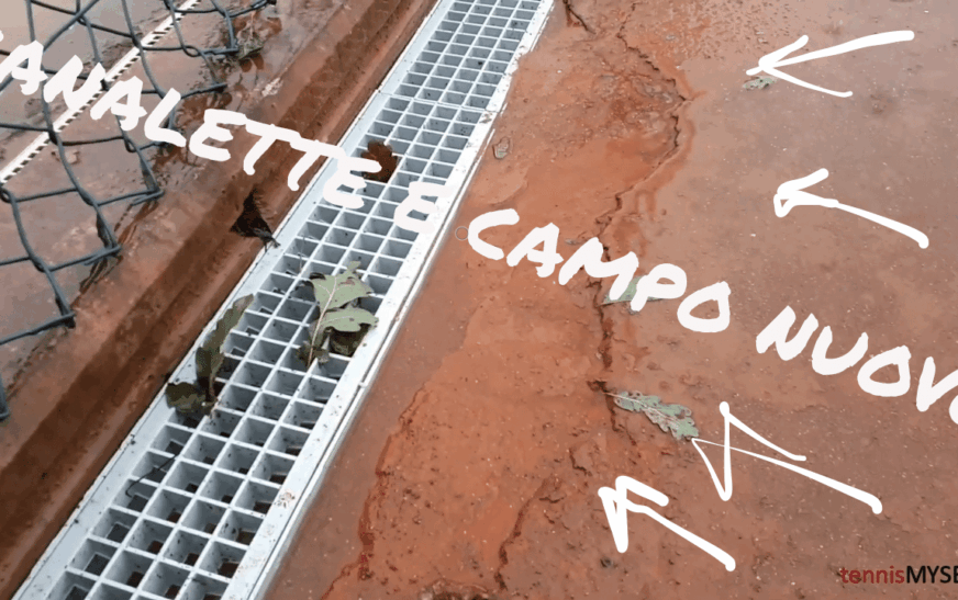 Nuove canalette e nuovo campo in terra rossa prima del montaggio del pressostatico