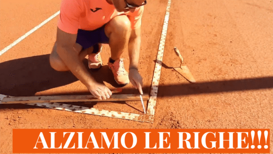 Campo da tennis in terra rossa. Come alzare le righe chiodate troppo basse? Tutorial