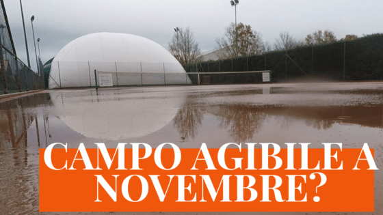 Campo in terra rossa agibile da subito dopo la pioggia