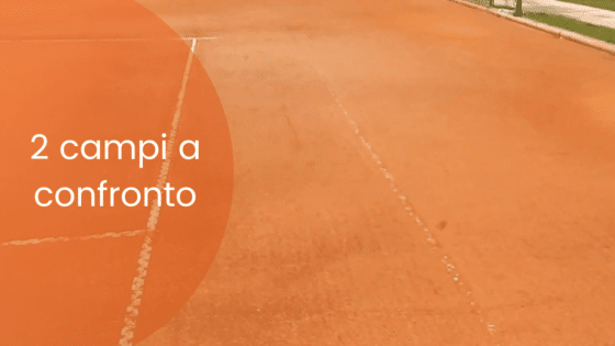 2 campi in terra rossa a confronto nel mese di luglio dopo la pioggia