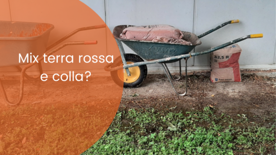 Sistemare una buca con terra vecchia e colla da piastrelle?